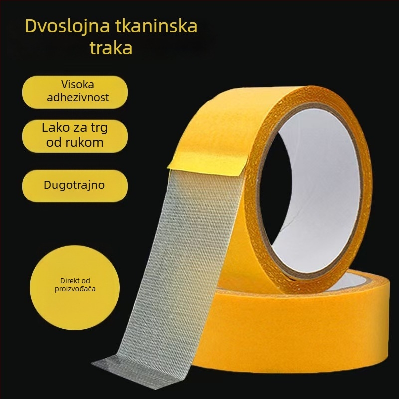Dvostrana ljepljiva traka s platnom za montažu namještaja, 1 mm debljina, -20 do 80 °C, sustav ljepila: duct tape, serija Spring Couplets Glue Series
