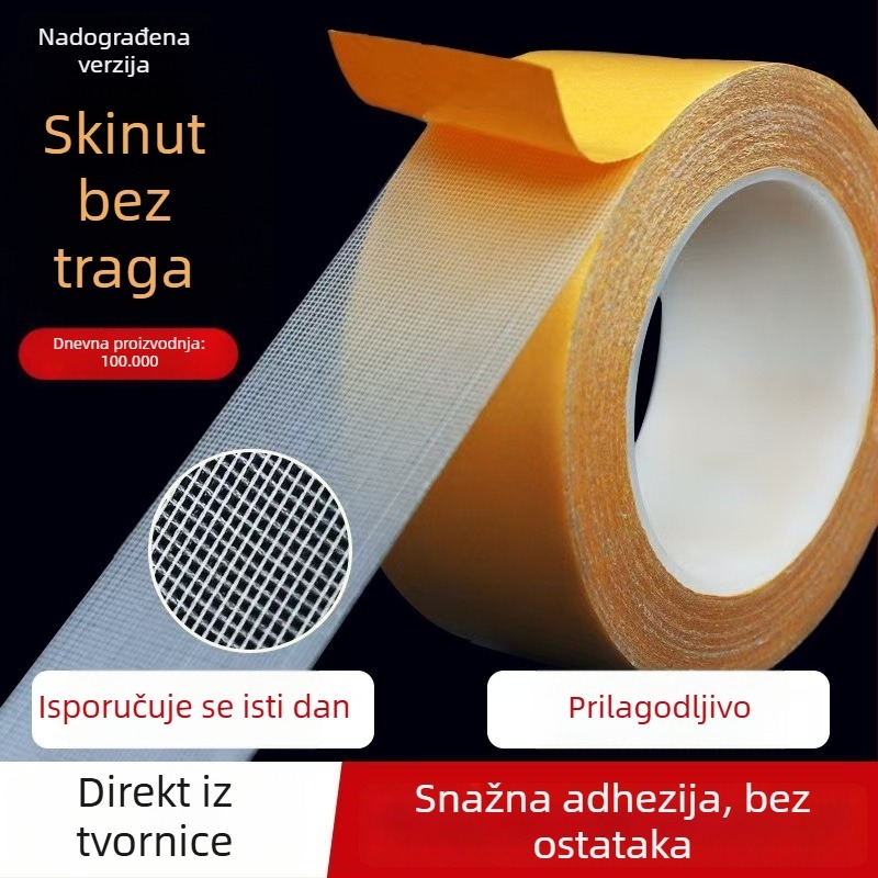Dvostrana ljepljiva traka s platnom za montažu namještaja, 1 mm debljina, -20 do 80 °C, sustav ljepila: duct tape, serija Spring Couplets Glue Series