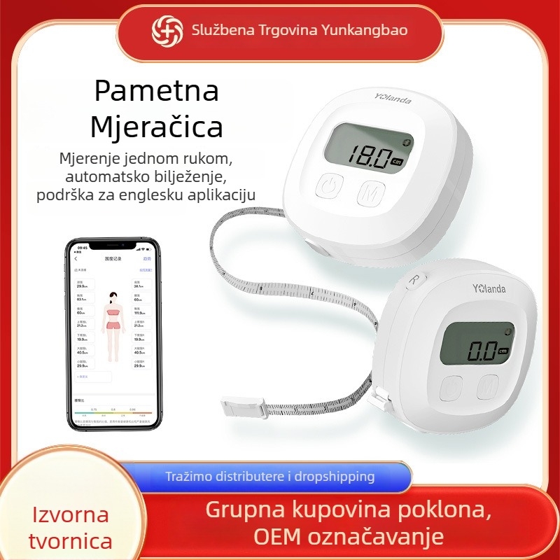 Pametna mjeračka tjelesnog opsega s Bluetooth aplikacijom (CF10A; ABS; do 150 cm; baterija)