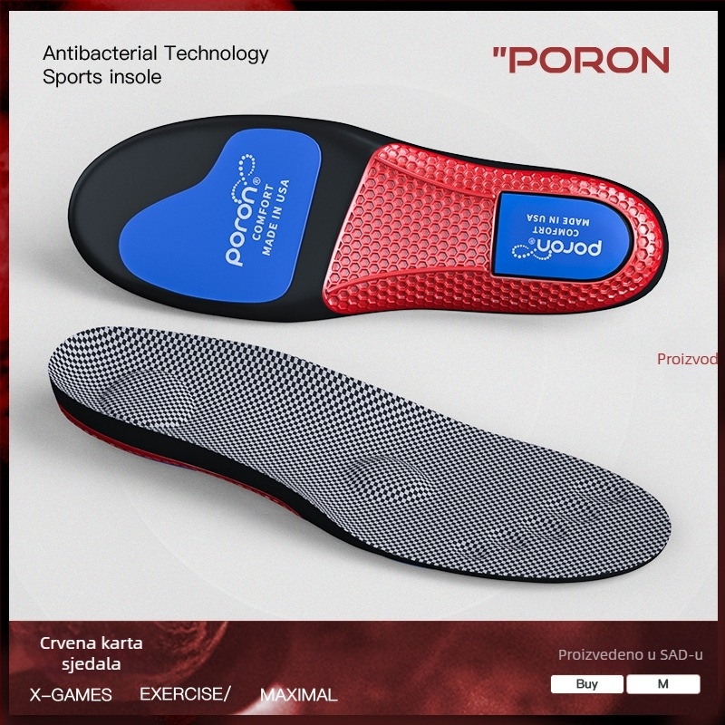 PORON sportska uložak za tenisice – unisex, cijeli ulošak, PU+TPU+PORON ublažavanje, uporaba tijekom cijele godine