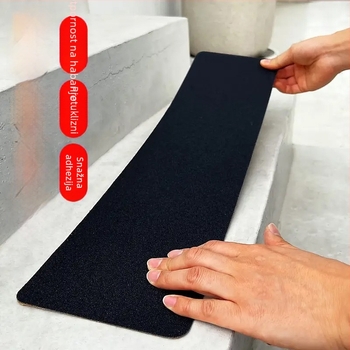 Protuklizni trak za stepenice - PVC trakica, akrilno ljepilo, vodootporna i otporna na habanje, visoka otpornost na klizanje, otisak: Watch Your Step, temperaturni raspon -40 do 120°C