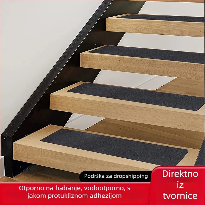 Protuklizni trak za stepenice - PVC trakica, akrilno ljepilo, vodootporna i otporna na habanje, visoka otpornost na klizanje, otisak: Watch Your Step, temperaturni raspon -40 do 120°C