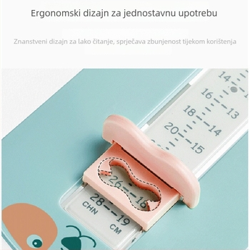 Dječji mjerač dužine stopala, ABS, Model 006, raspon 0–19 cm, Pakiranje 100 kom.