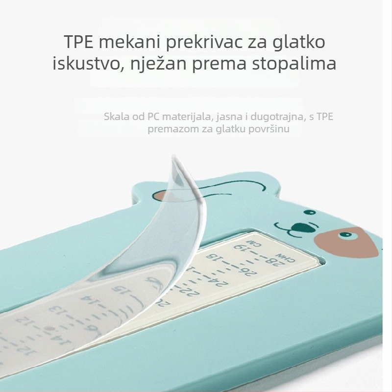 Dječji mjerač dužine stopala, ABS, Model 006, raspon 0–19 cm, Pakiranje 100 kom.
