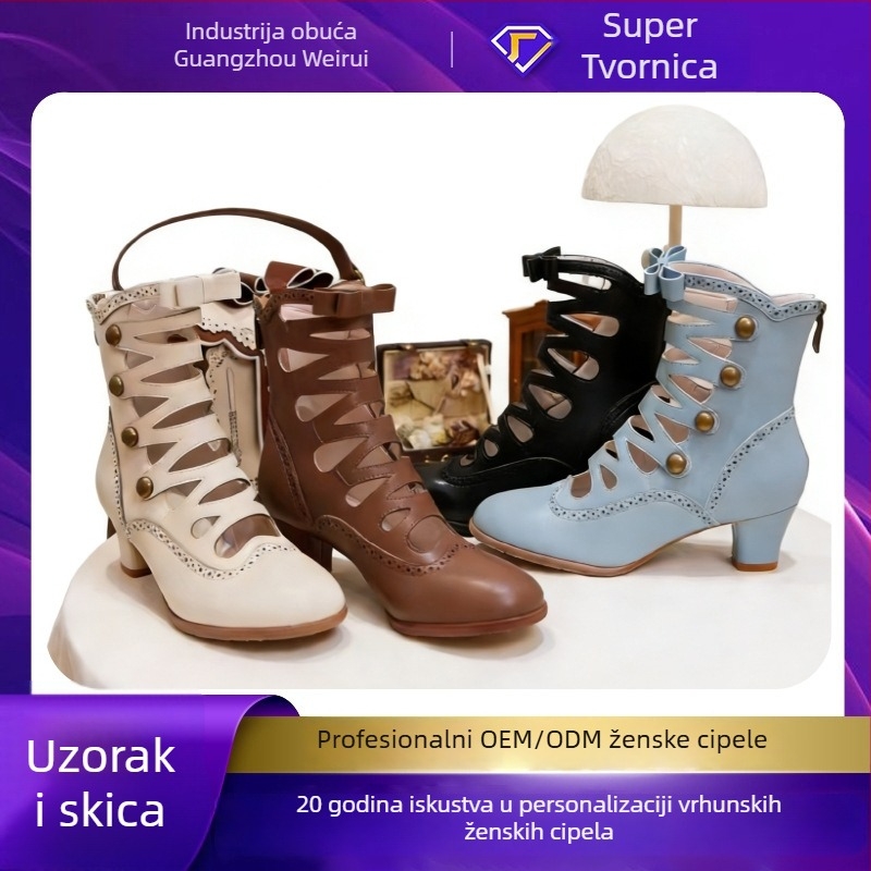 Lolita sandale za žene s oštrim nosom, gornji materijal mikrovlakna, visina pete 3–5 cm, stražnji zatvarač, ulošak od mikrovlakana