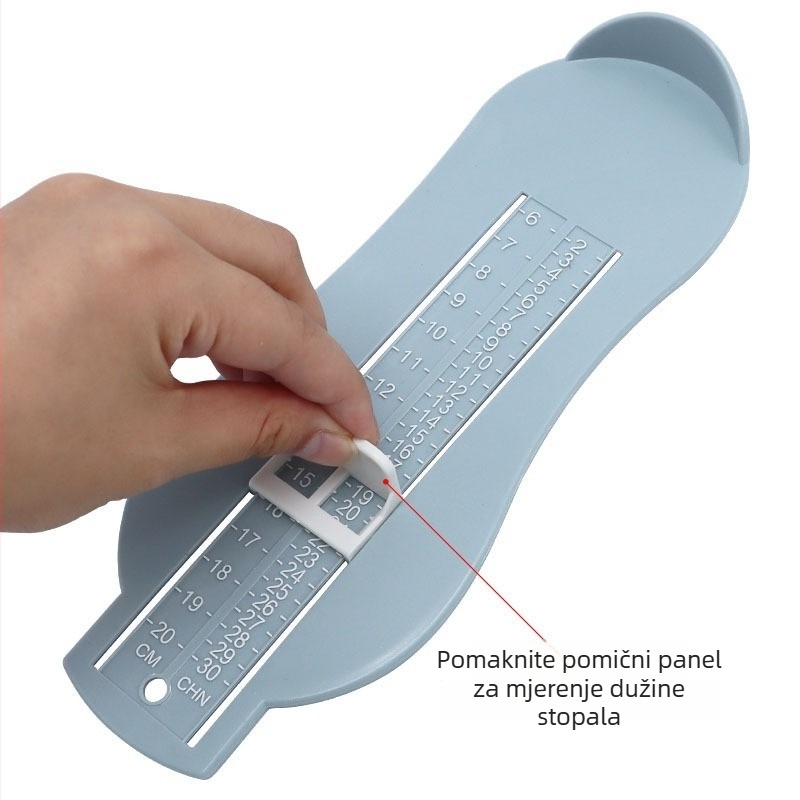 Alat za mjerenje duljine stopala za odrasle i djecu - plastični, standardno pakiranje, marka Concerning, pogodno za uzrast 1–16 godina