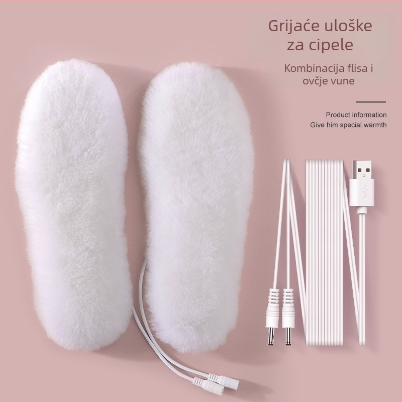 USB napajani grijani ulošci za stopala — TPES materijal, cijeli ulošci s apsorpcijom udaraca, pogodni za platnene cipele, unisex, za proljeće