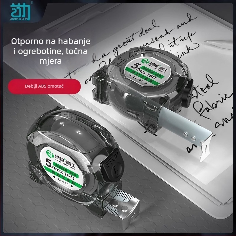 Čelična mjerna traka za kućnu upotrebu, teška konstrukcija, otporna na habanje, magnetska, automatsko uvlačenje