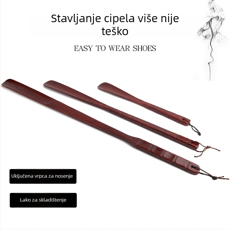 Drvena obućarska pomagala s dugim držalom, ravno držanje, za trudnice i starije, sve godišnje korištenje
