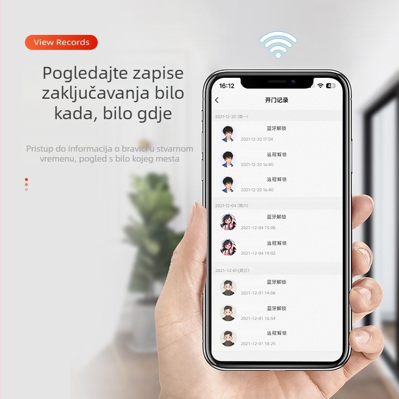 Brava za ladicu ormarića za dokumente s Bluetooth upravljanjem putem aplikacije i daljinskim otključavanjem, ABS materijal, model B-P-08