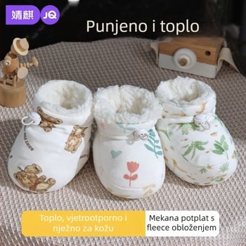 Dječje pamučne cipele i čarape s zaštitom od ogrebotina i mekim potplatom, s crtanim dizajnom, zimu
