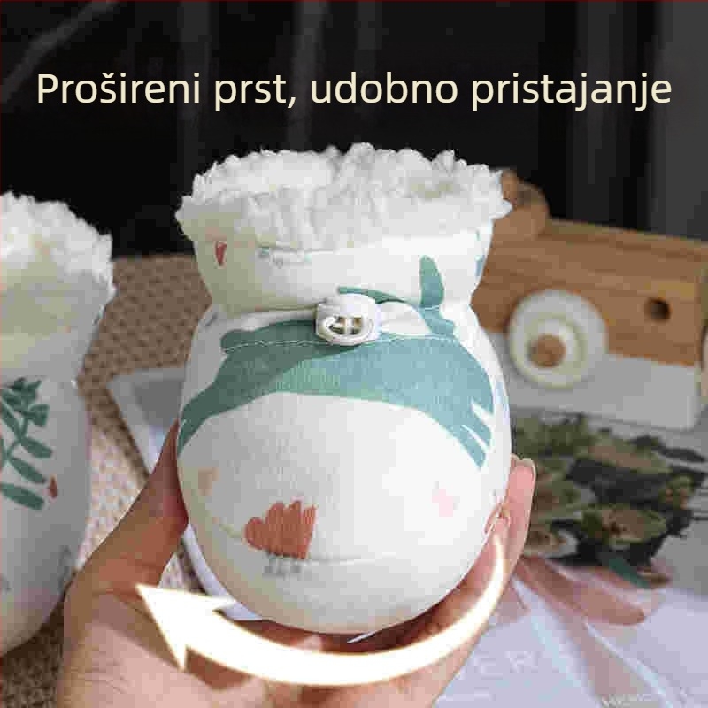 Dječje pamučne cipele i čarape s zaštitom od ogrebotina i mekim potplatom, s crtanim dizajnom, zimu