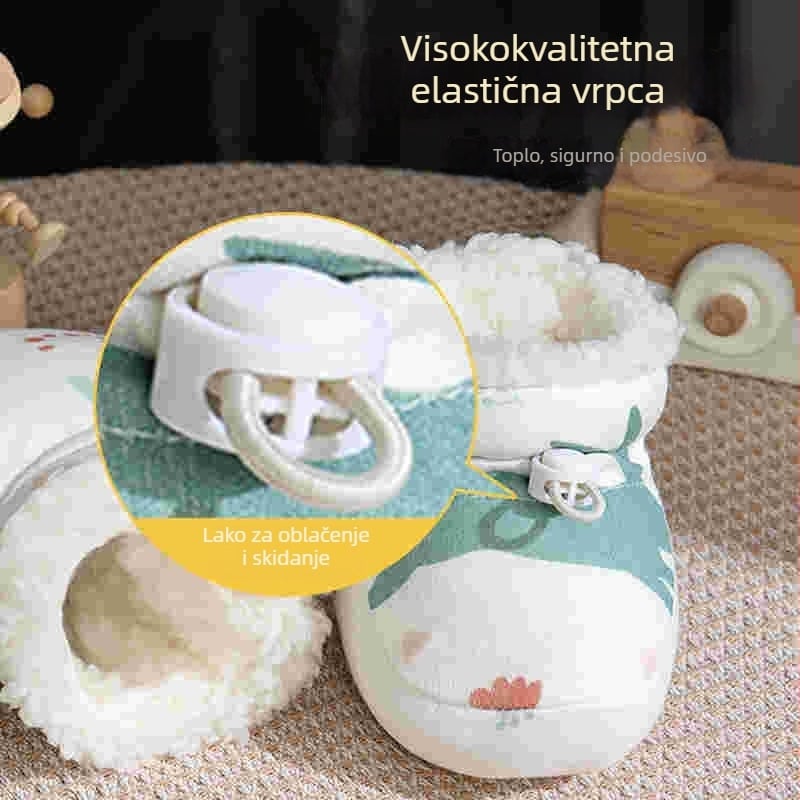 Dječje pamučne cipele i čarape s zaštitom od ogrebotina i mekim potplatom, s crtanim dizajnom, zimu