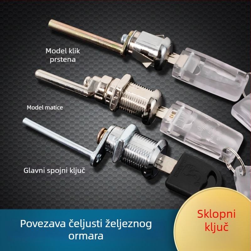 Brava za ladice s povezivanjem za arhivski ormar, legura cinka, model 9320-25, marka Big shell, moderan minimalistički stil