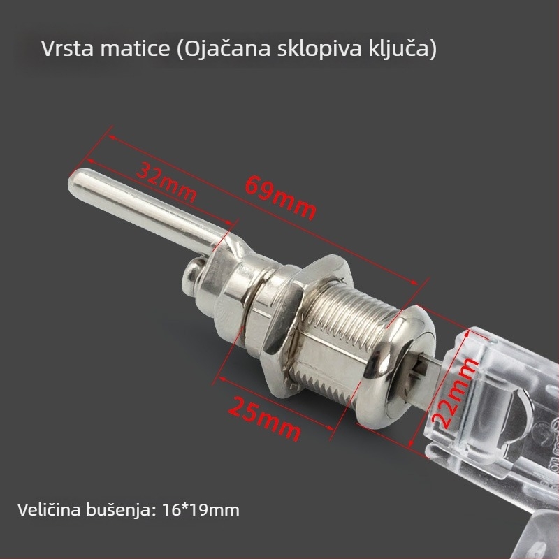 Brava za ladice s povezivanjem za arhivski ormar, legura cinka, model 9320-25, marka Big shell, moderan minimalistički stil