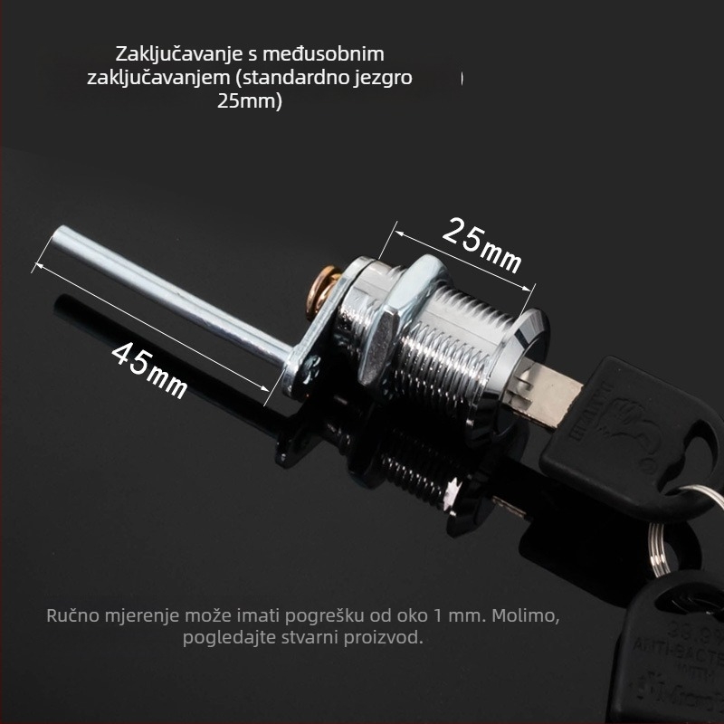 Brava za ladice s povezivanjem za arhivski ormar, legura cinka, model 9320-25, marka Big shell, moderan minimalistički stil