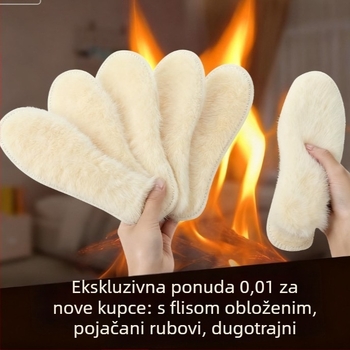 Unisex zimske uloške za cipele od umjetne vune s debelim lažnim zečjim krznom, upijaju znoj i kontroliraju miris, mekane potplata