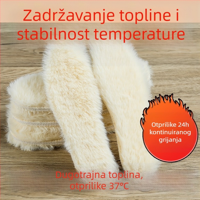 Unisex zimske uloške za cipele od umjetne vune s debelim lažnim zečjim krznom, upijaju znoj i kontroliraju miris, mekane potplata