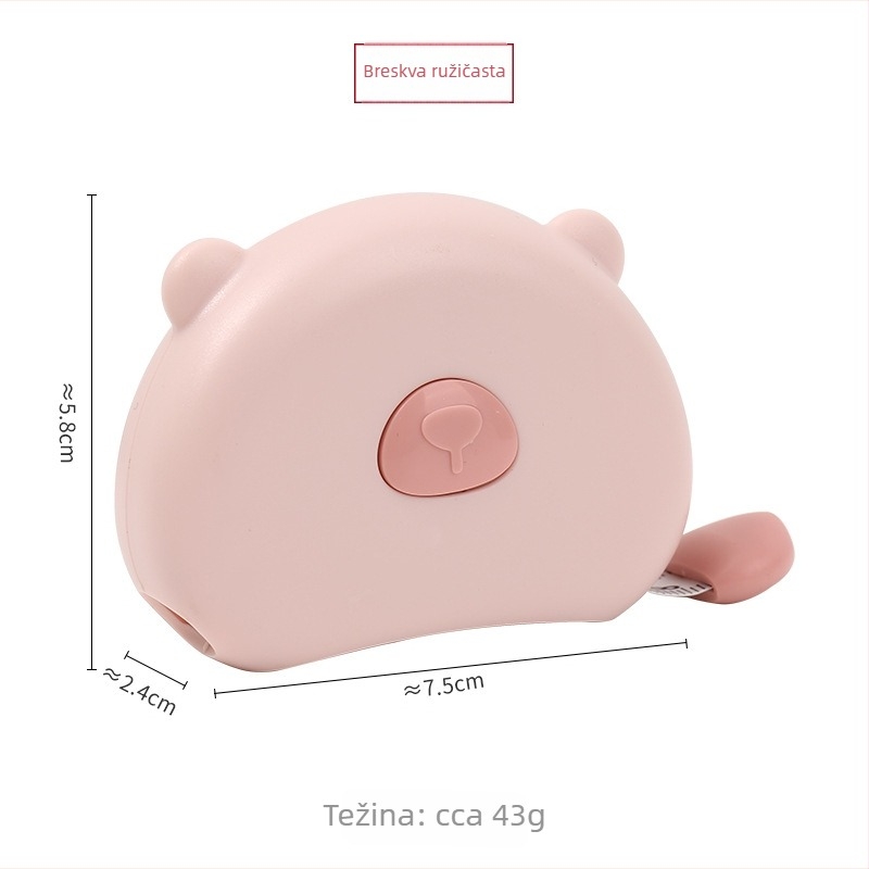 Mjerna traka s oblikom glave medvjeda, ABS materijal, marka Yan yu, model Student tape measure, opseg mjerenja 150 cm, prilagodba dostupna