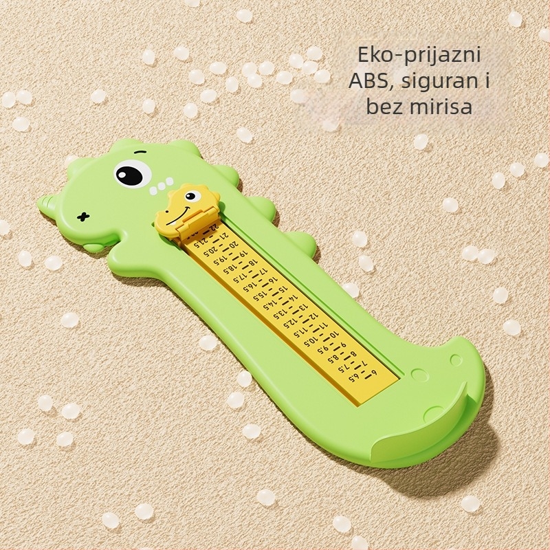 Mjernica za dječju nogu s kutomjerom, precizna letvica za djecu, model Magebaby YR-LJQ, raspon mjerenja 8–15 cm, materijal PP/ABS