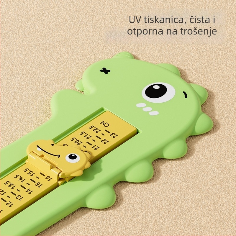 Mjernica za dječju nogu s kutomjerom, precizna letvica za djecu, model Magebaby YR-LJQ, raspon mjerenja 8–15 cm, materijal PP/ABS