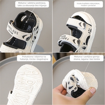 Dječje sandale s karikaturom, Velcro zatvaranje, gornji dio od umjetne kože, potplat od prirodne gume, za djecu 1–3 godine