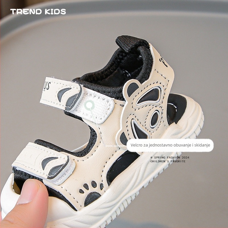 Dječje sandale s karikaturom, Velcro zatvaranje, gornji dio od umjetne kože, potplat od prirodne gume, za djecu 1–3 godine