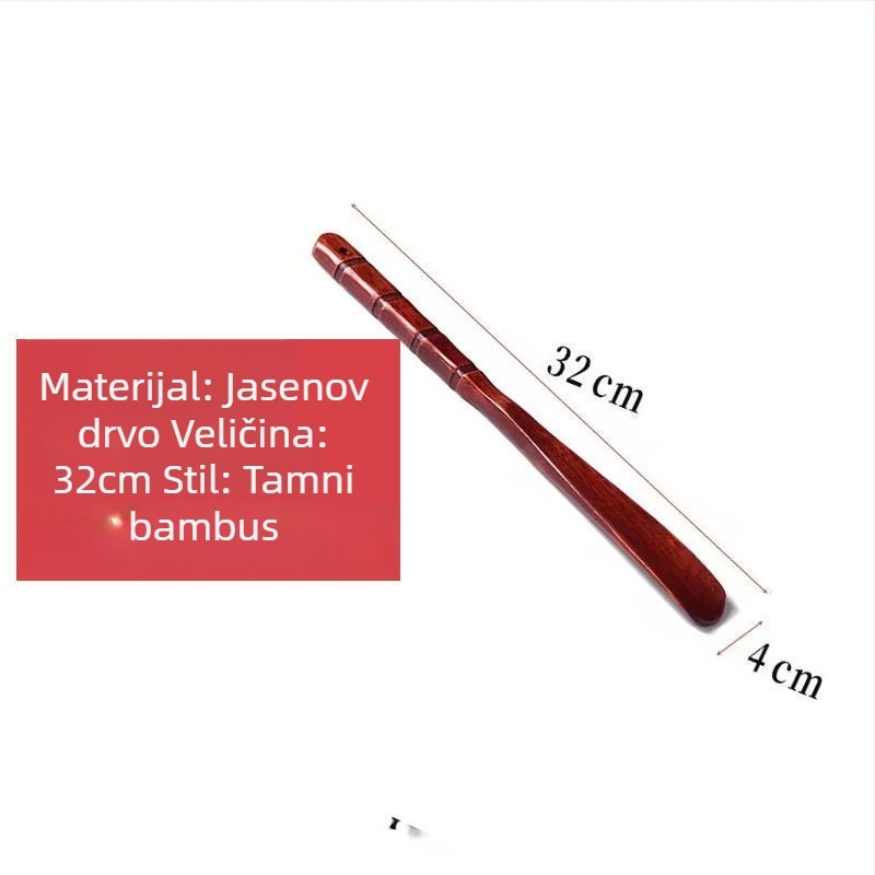 Drveni shoehorn s dugom drškom, pravilan oblik, za starije osobe i trudnice – produžena duljina, vrhunska kvaliteta