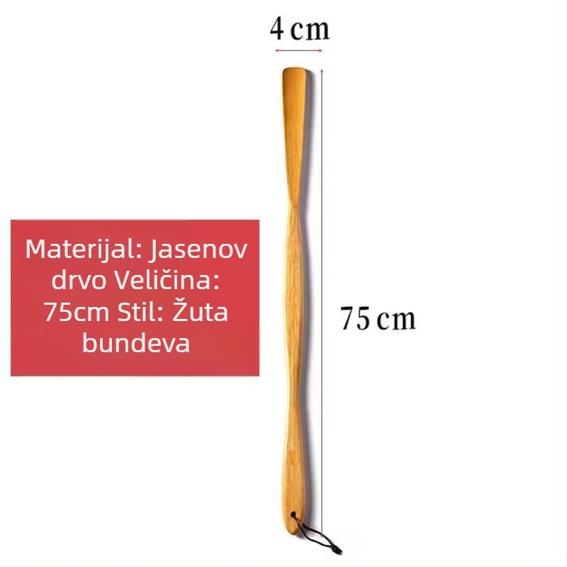 Drveni shoehorn s dugom drškom, pravilan oblik, za starije osobe i trudnice – produžena duljina, vrhunska kvaliteta