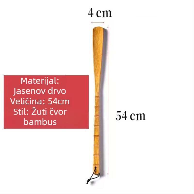 Drveni shoehorn s dugom drškom, pravilan oblik, za starije osobe i trudnice – produžena duljina, vrhunska kvaliteta