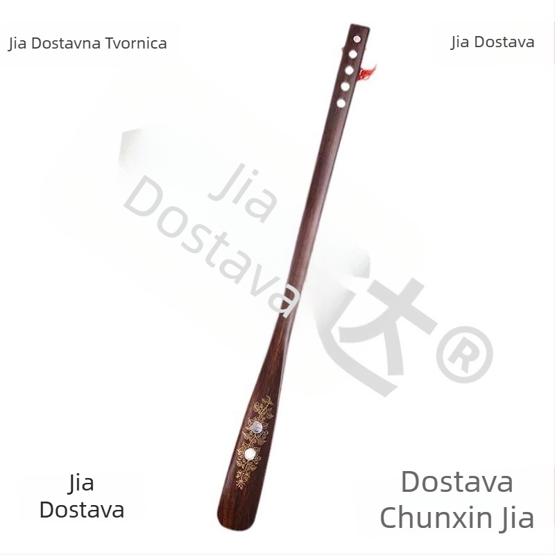 Shoehorn od Ebony drva s dugim držačem, ukrašen školjka; Kod Xh63t7ws; Vrsta: Shoehorn; Pogodno za proljeće i jesen.