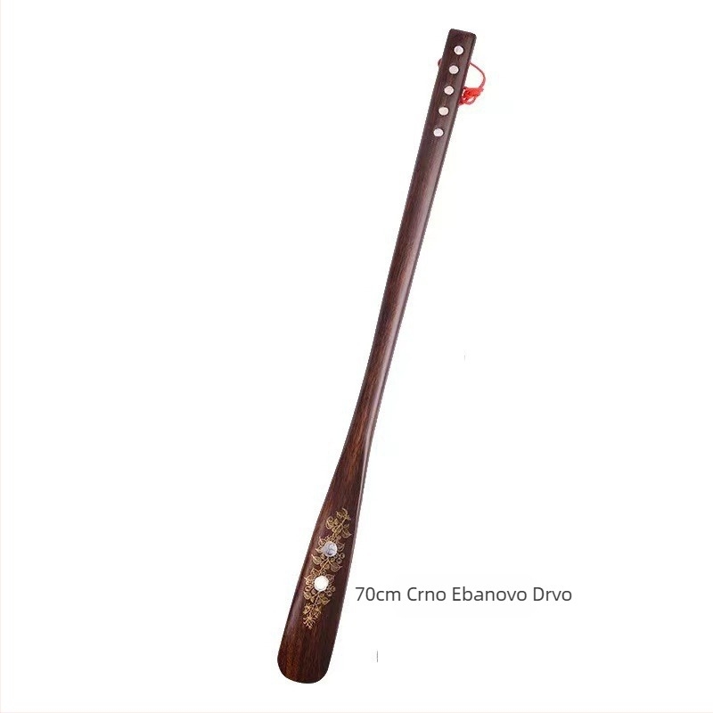 Shoehorn od Ebony drva s dugim držačem, ukrašen školjka; Kod Xh63t7ws; Vrsta: Shoehorn; Pogodno za proljeće i jesen.