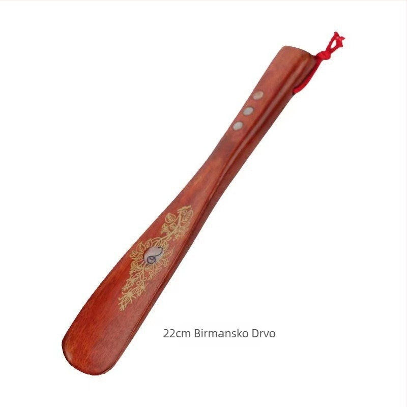 Shoehorn od Ebony drva s dugim držačem, ukrašen školjka; Kod Xh63t7ws; Vrsta: Shoehorn; Pogodno za proljeće i jesen.