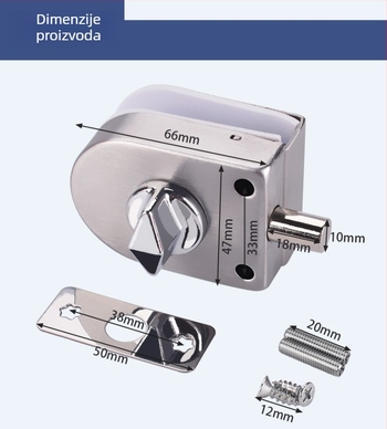 East Worster DT-021/022B brava za vrata od kaljenog stakla za bezokvirna staklena vrata, materijal: hladno valjana čelič, stil: moderni minimalizam