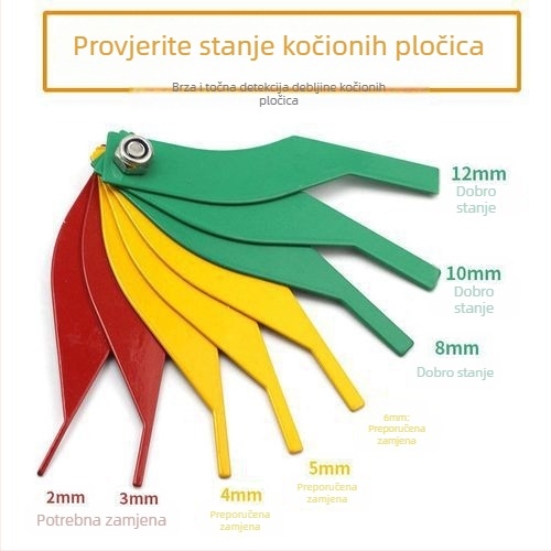 Mjerni alat za debljinu kočnih pločica – nehrđajući čelik i detektor trošenja za automobile