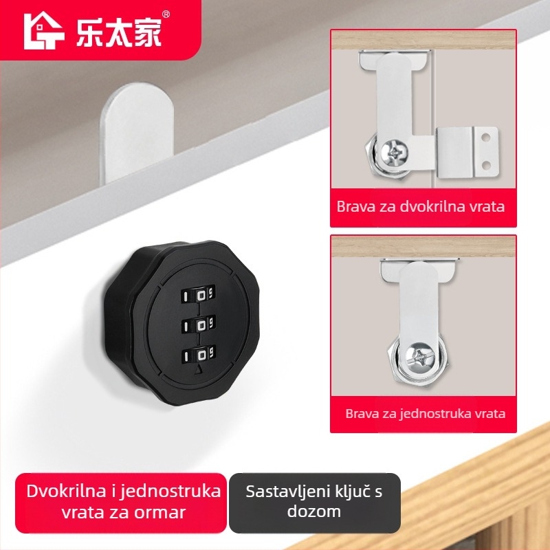 Zaključavanje ladica i ormara s dvostrukim vratima – cinkova legura, model Toggle Lock, marka Le Tai's Home, moderan i jednostavan stil