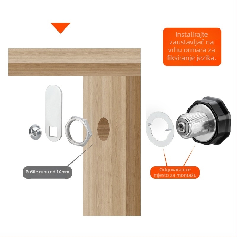 Zaključavanje ladica i ormara s dvostrukim vratima – cinkova legura, model Toggle Lock, marka Le Tai's Home, moderan i jednostavan stil