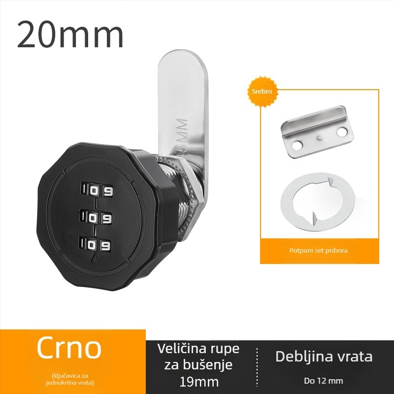 Zaključavanje ladica i ormara s dvostrukim vratima – cinkova legura, model Toggle Lock, marka Le Tai's Home, moderan i jednostavan stil