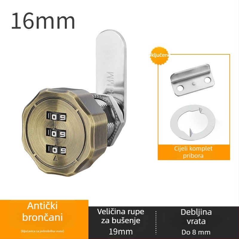 Zaključavanje ladica i ormara s dvostrukim vratima – cinkova legura, model Toggle Lock, marka Le Tai's Home, moderan i jednostavan stil