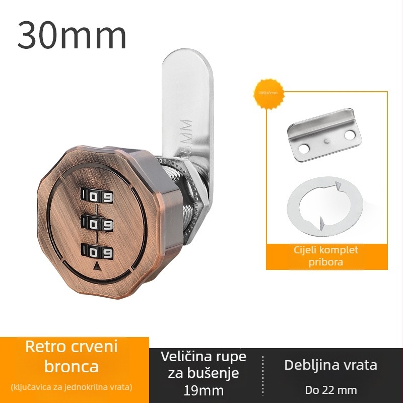 Zaključavanje ladica i ormara s dvostrukim vratima – cinkova legura, model Toggle Lock, marka Le Tai's Home, moderan i jednostavan stil