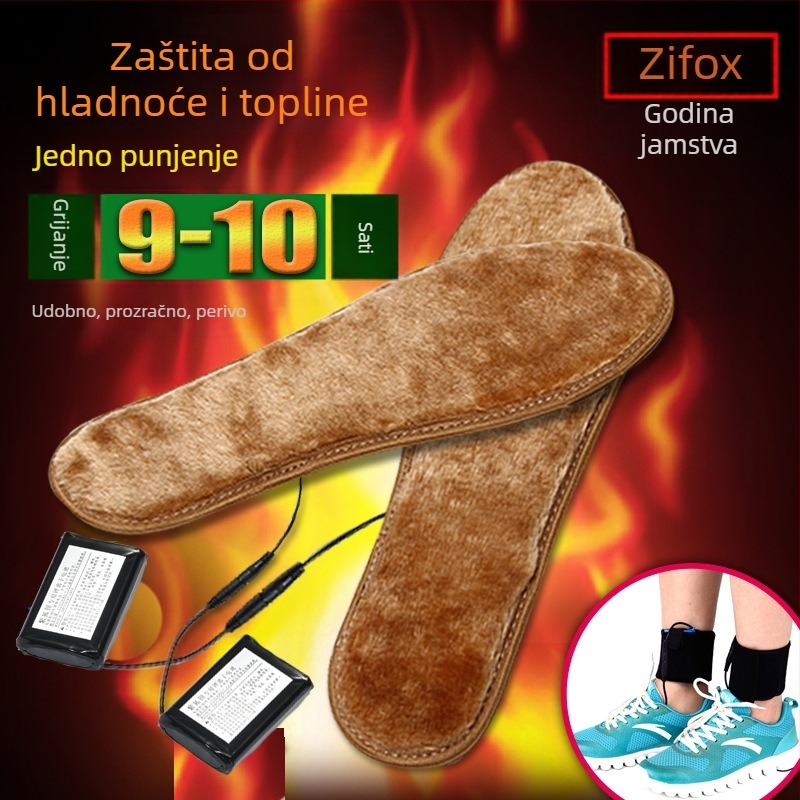 Električna grijaća uložak za cipele, USB napajanje, gornji materijal: super mekani velur, papuče/kućne papuče, unisex