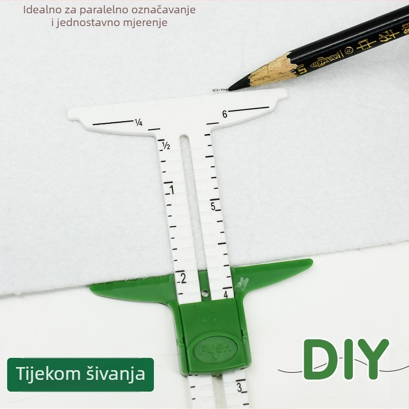 Višenamjensko šivaće pravilo za patchwork, 5 u 1, model SDJ-86, plastika, marka Skillful Hands Base