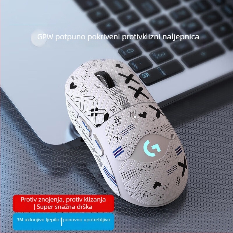 GPW1/2 generacije gaming miša naljepnica – protuklizna, otporna na znoj, ugodan dodir, 3M uklonjivo ljepilo