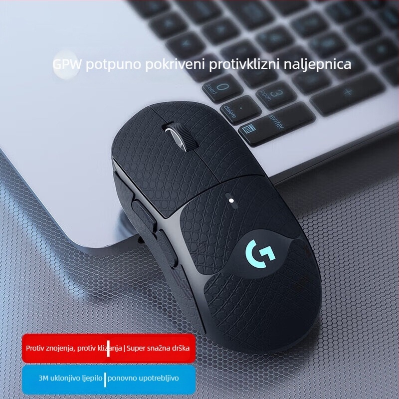 GPW1/2 generacije gaming miša naljepnica – protuklizna, otporna na znoj, ugodan dodir, 3M uklonjivo ljepilo