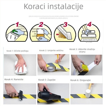 PVC protuklizna traka za stepenice i označavanje podova, debljina 0,8 mm, duljina 5 m, akrilno ljepilo, otporna na habanje