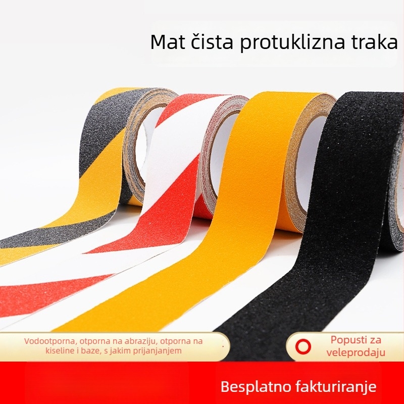PVC protuklizna traka za stepenice i označavanje podova, debljina 0,8 mm, duljina 5 m, akrilno ljepilo, otporna na habanje