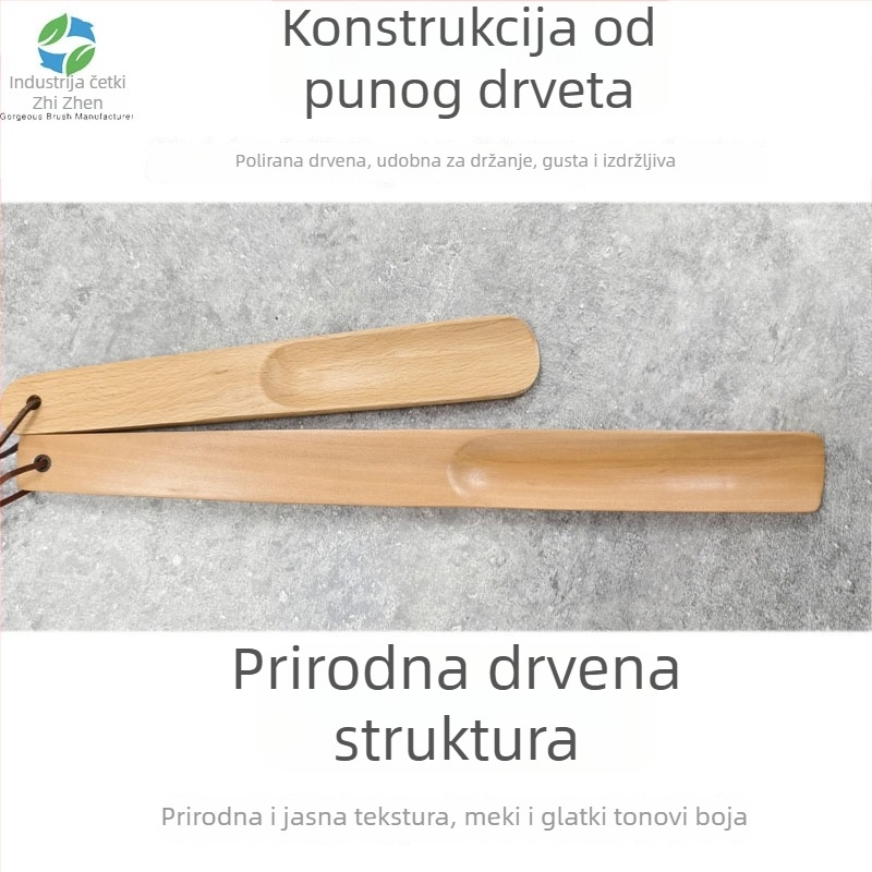 Drveni shoehorn s dugim držalom, model 15-38, brend To zhen, za kućnu i hotelsku upotrebu