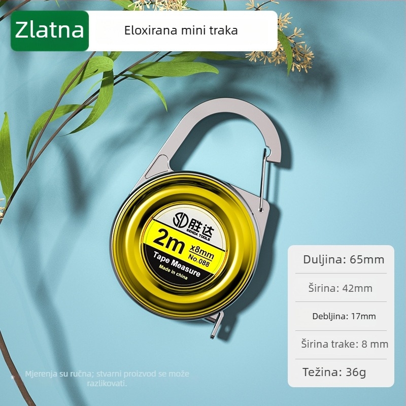 Shengda Mini ručna mjera s privjeskom – Materijal: ABS + ugljični čelik 50#, Elektroplatirane varijante, Mogućnost prilagođavanja, Različite primjene, Pakiranje 60/50/100 kom