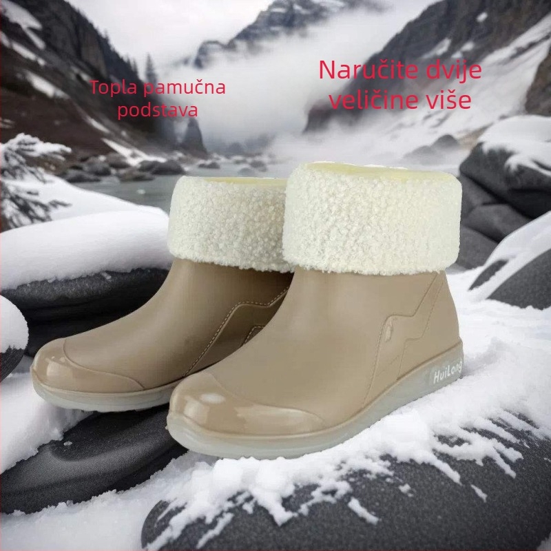 Ženske kišne cipele, PVC gornji dio, niski čizmi, jesen-zima