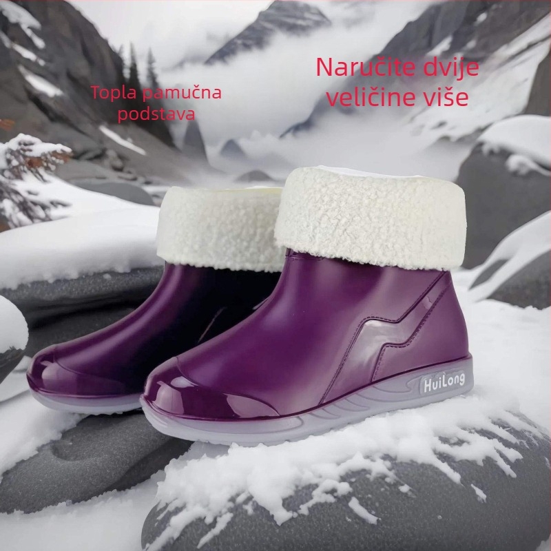 Ženske kišne cipele, PVC gornji dio, niski čizmi, jesen-zima